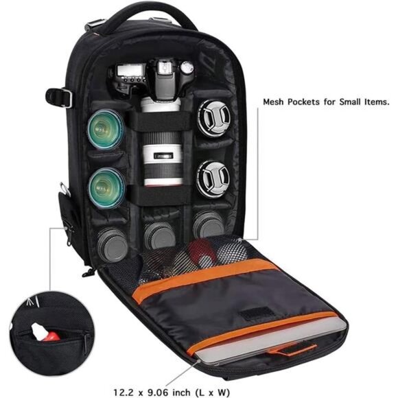 Camera Backpack, DSLR/SLR/Mirrorless Photography Camera Case Buffer Padded - Picture 2 of 7